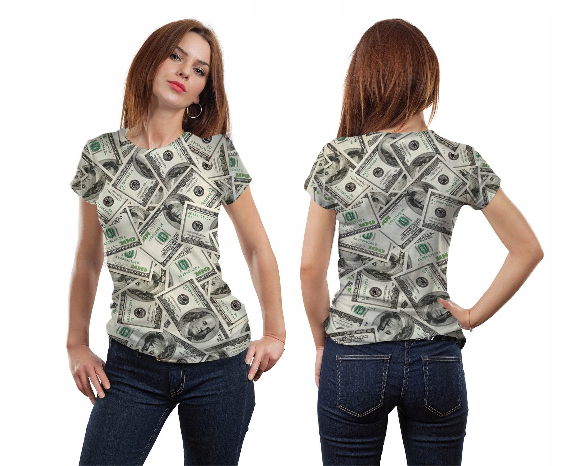 

Koszulka Fullprint T-shirt Dolary S Nadruk 3D Pl
