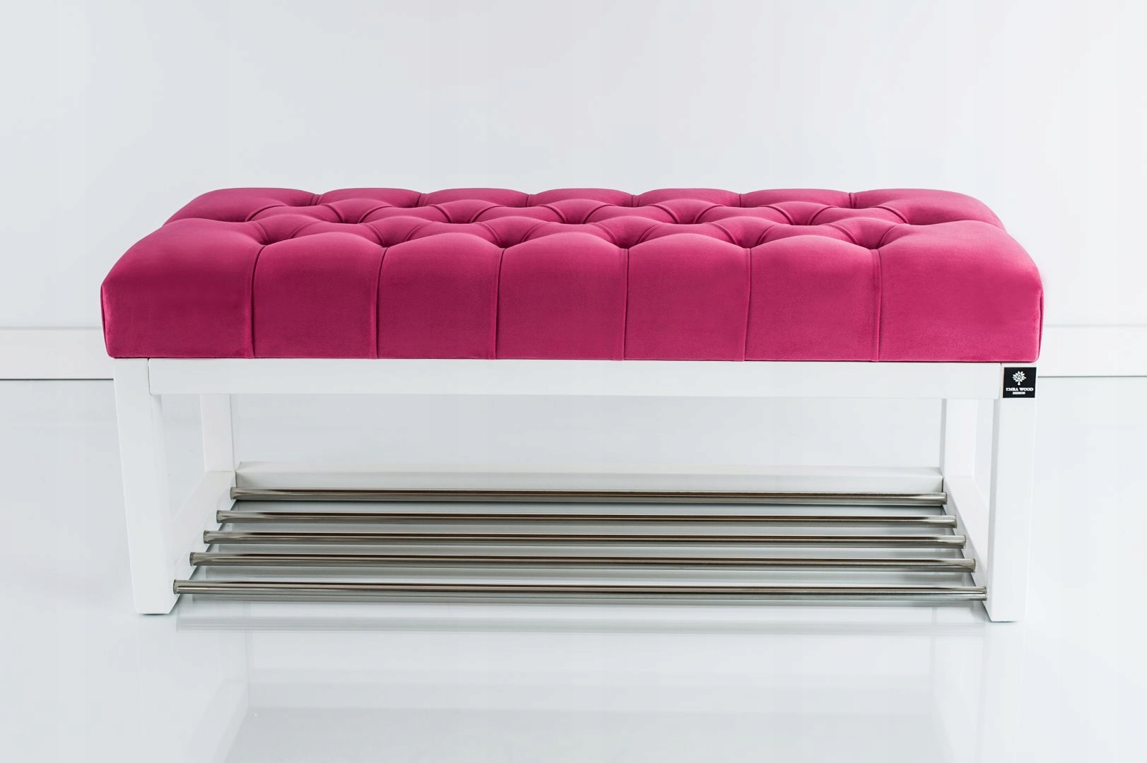 65 Producent Ławka Pikowana Różowa EMRA WOOD Marka Emra Wood