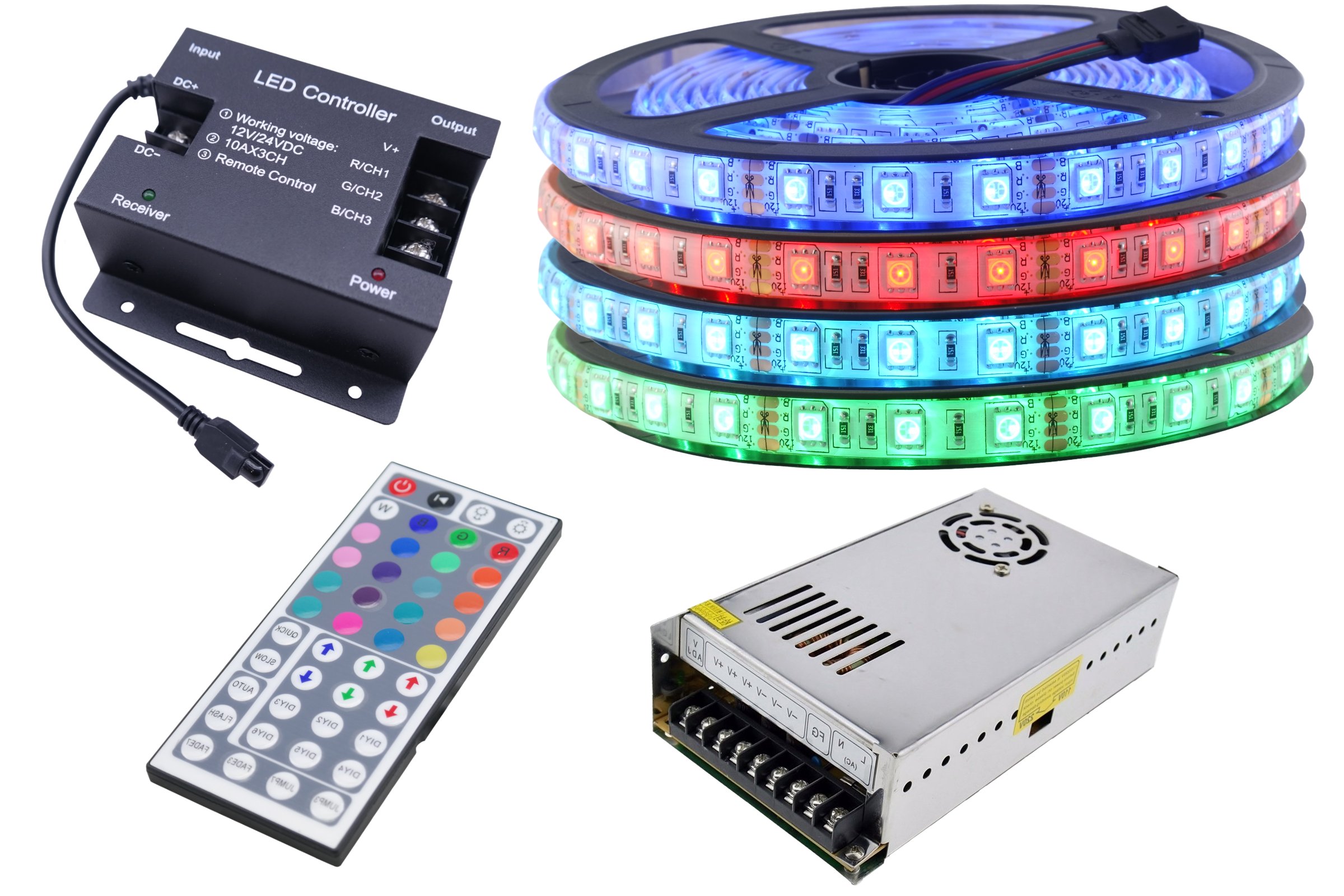Set Led pásik 300 Rgb 5050 IP65 ovládač 20 m