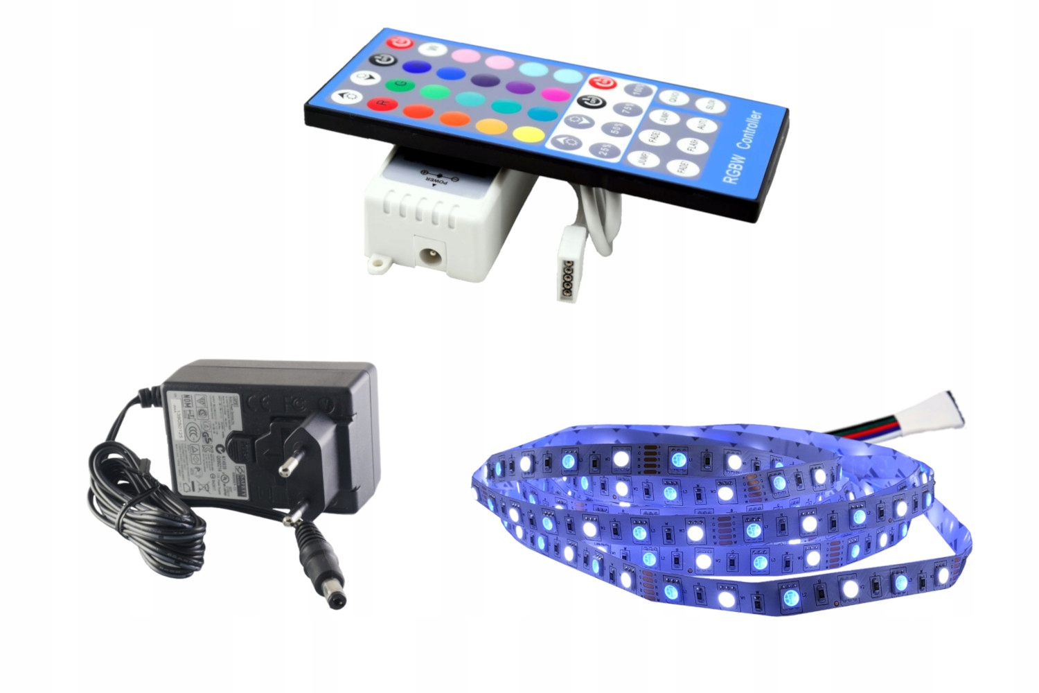 ZESTAW taśma LED 300 SMD RGBW 5050 pilot 2m