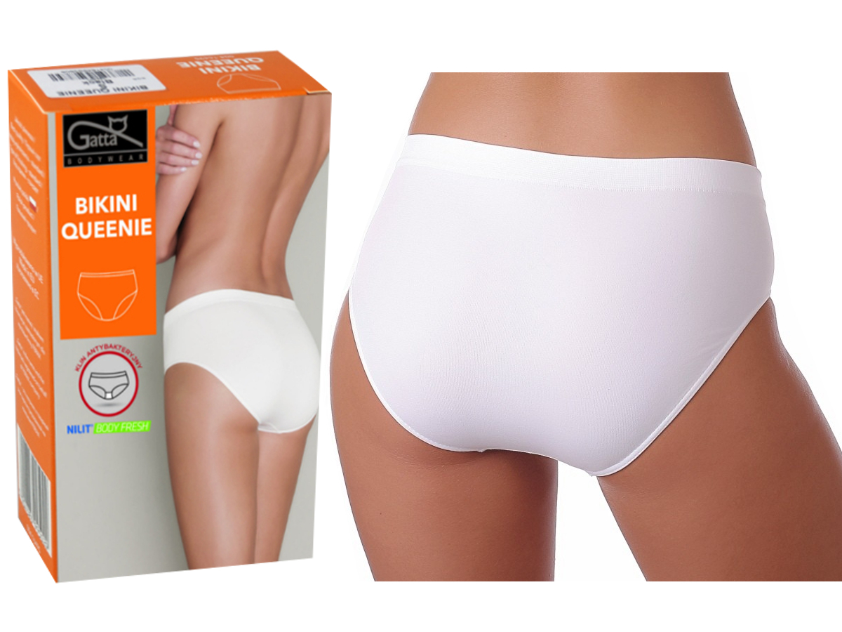 

Figi Majtki Gatta Queenie Bikini pełne Białe *XL*