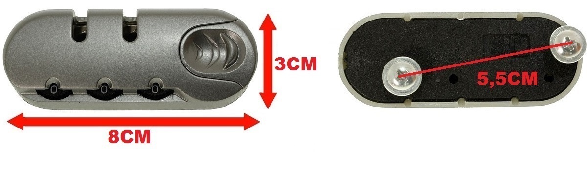 SZYFR ZAMEK DO WALIZKI CZĘŚĆ KÓŁKA TORBA CZĘŚCI Głębokość (krótszy bok) 1 cm