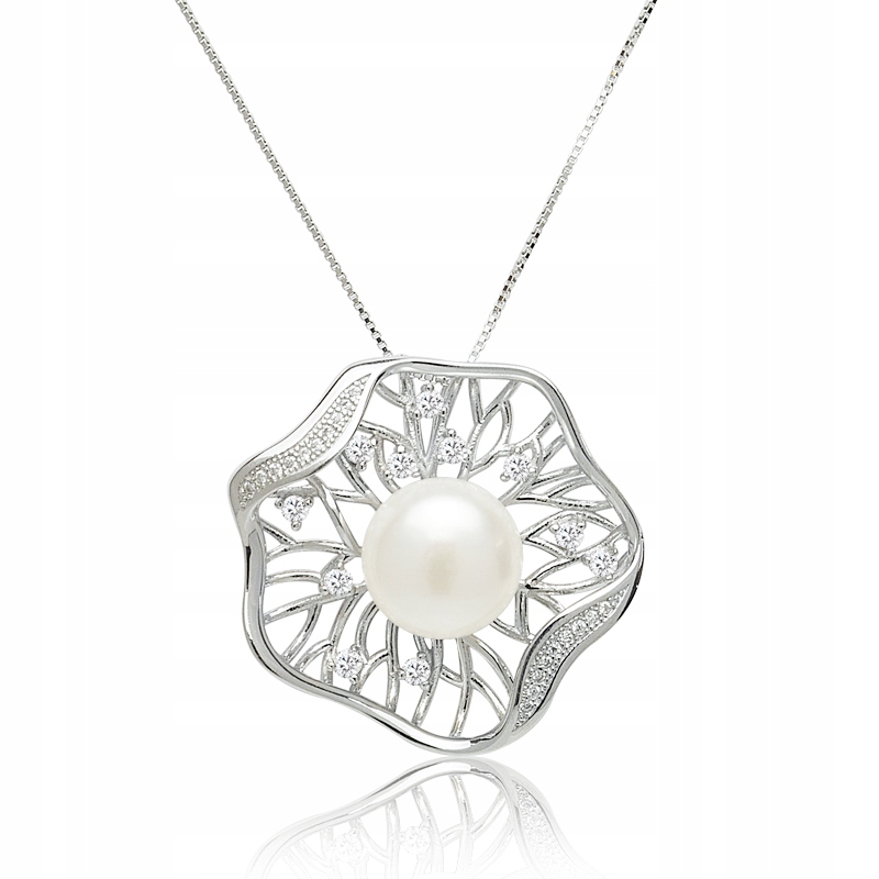 Celebritní Stříbrný Přívěsek S Velkým Květem A Perlou