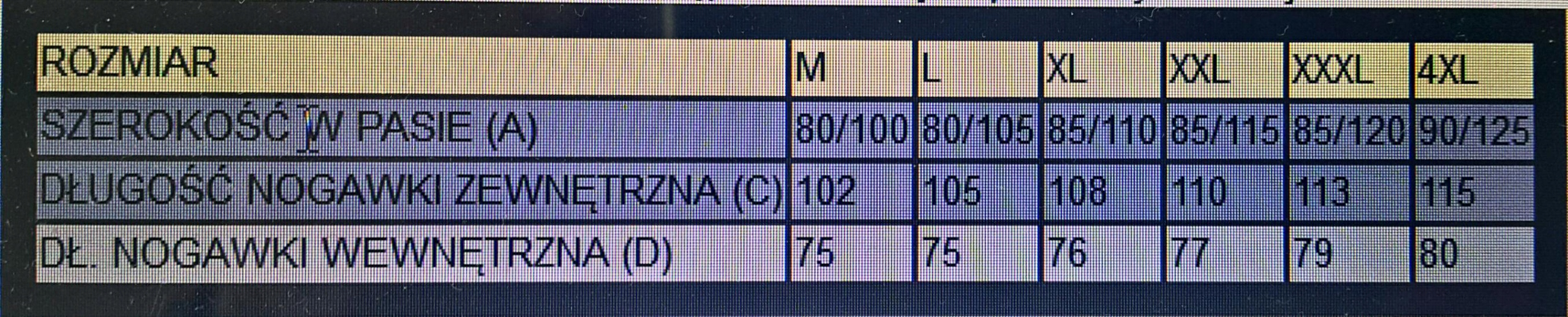 OCIEPLANE SPODNIE DRESOWE MORO ze ŚCIĄGACZEM r.XXL Rozmiar XXL