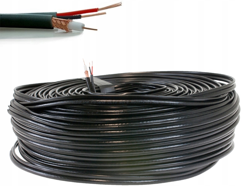 

Przewód Cctv Kabel Do Kamer RG59 2X0,5MM 100M 8MPX