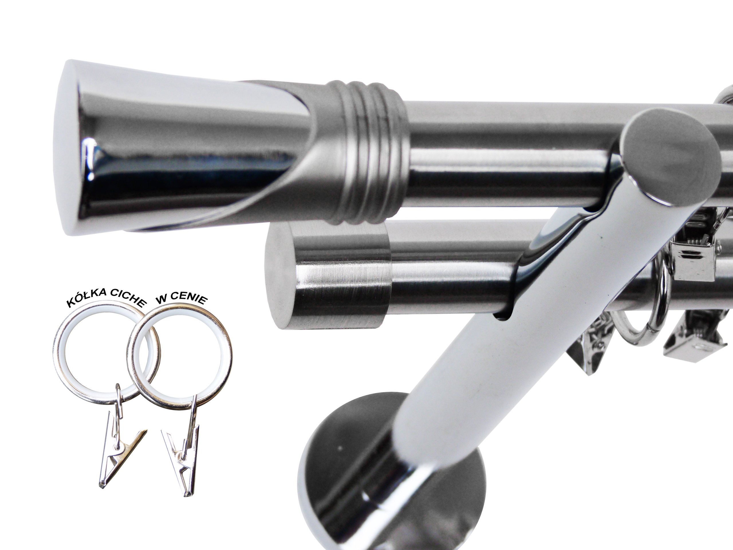 KARNISZ+CICHE KÓŁKA NOWOCZESNY 19/19 PODWÓJ 260 CM