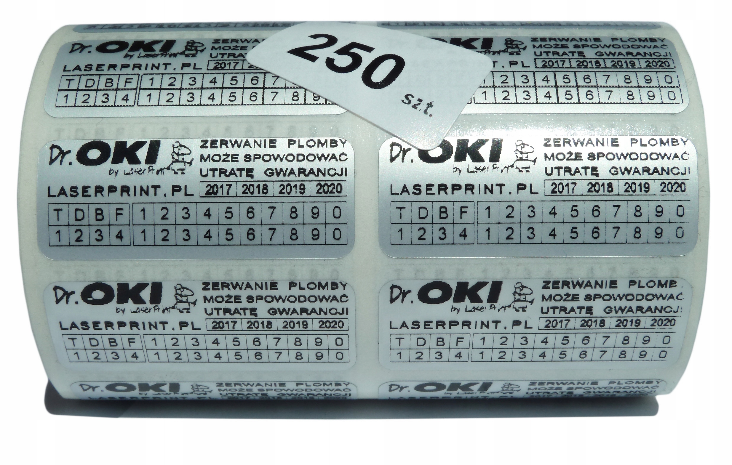 

Plomby stickery gwarancyjne Void Srebrny Mat 30x11