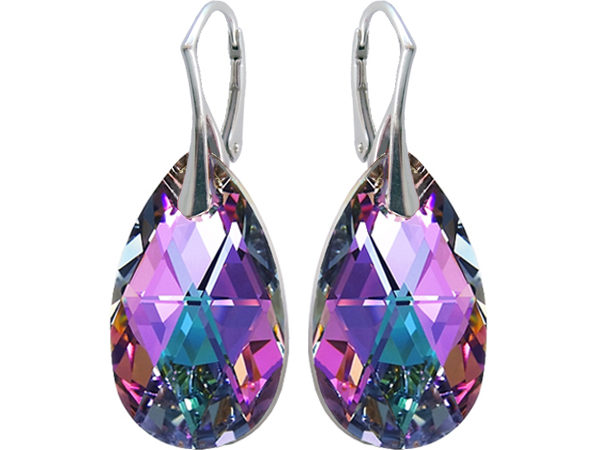

Kolczyki Swarovski Migdał 28mm Vitrail Light