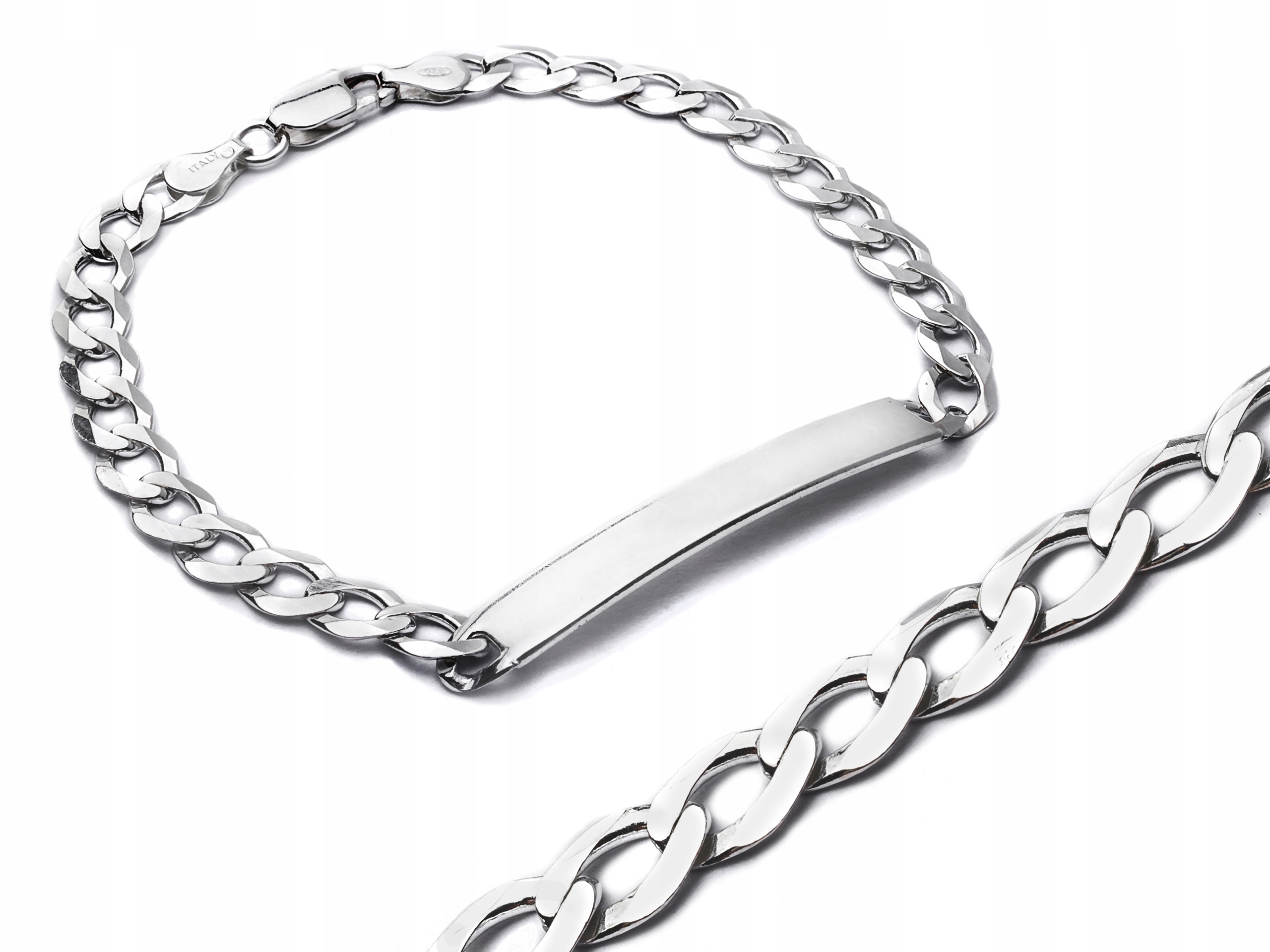 Náramek Stříbrný Pánský Pancíř S Plechem 22 cm