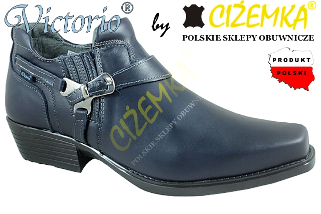VICTORIO Kowbojki Półbuty SKÓRA PL 1026 GRANAT 40 Kod producenta 1026