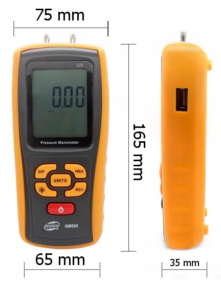 цифровий манометр диференціального тиску USB + EAN 5903738810932