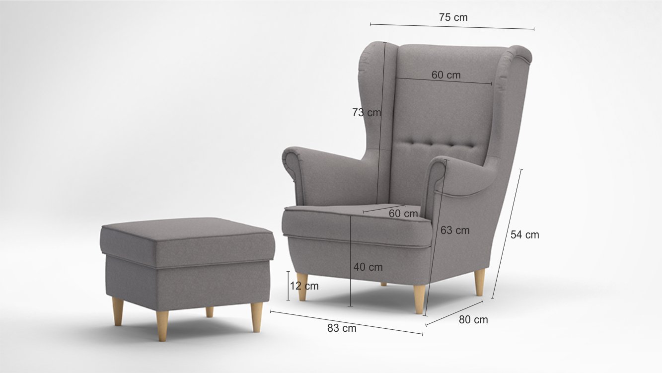 ZESTAW KING II FOTEL+PUFA SKANDYNAWSKI HIT USZAK EAN (GTIN) 5905884704011