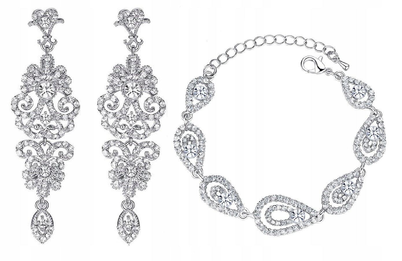 KOLCZYKI SREBRNE Z CYRKONIAMI, EFEKTOWNE, PIĘKNE Kamień Cyrkonia