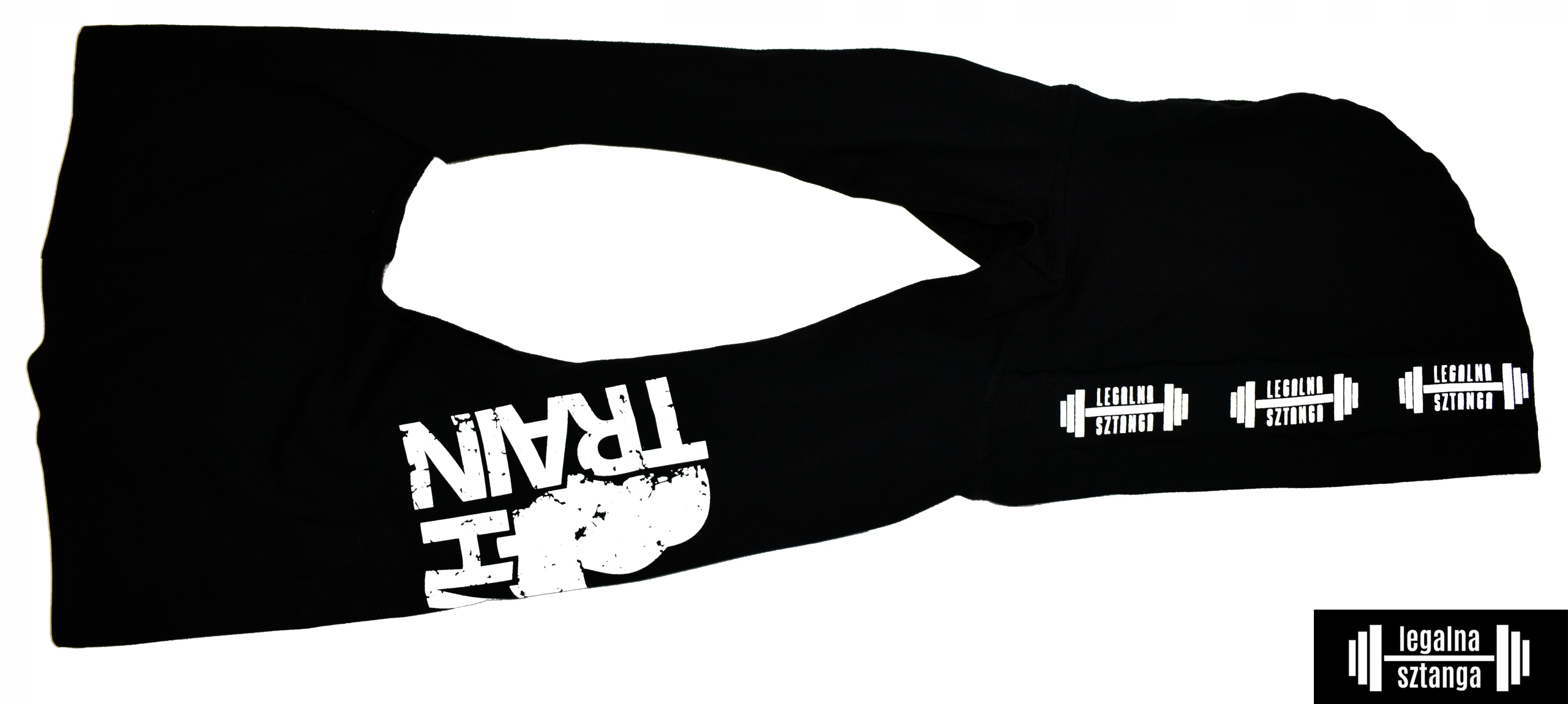 Hoodie Tank Top Legalna Sztanga czarny kaptur XL Rękaw bez rękawów