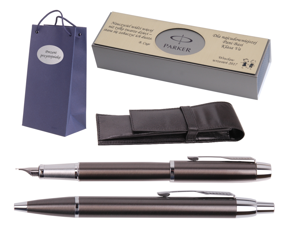 Parker pióro długopis IM Gun Met Etui Tabl Grawer
