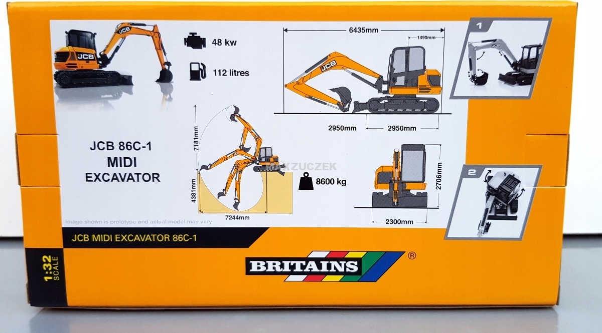 Britains KOPARKA BUDOWLANA JCB 43013 1:32 Wiek dziecka 3 lata +