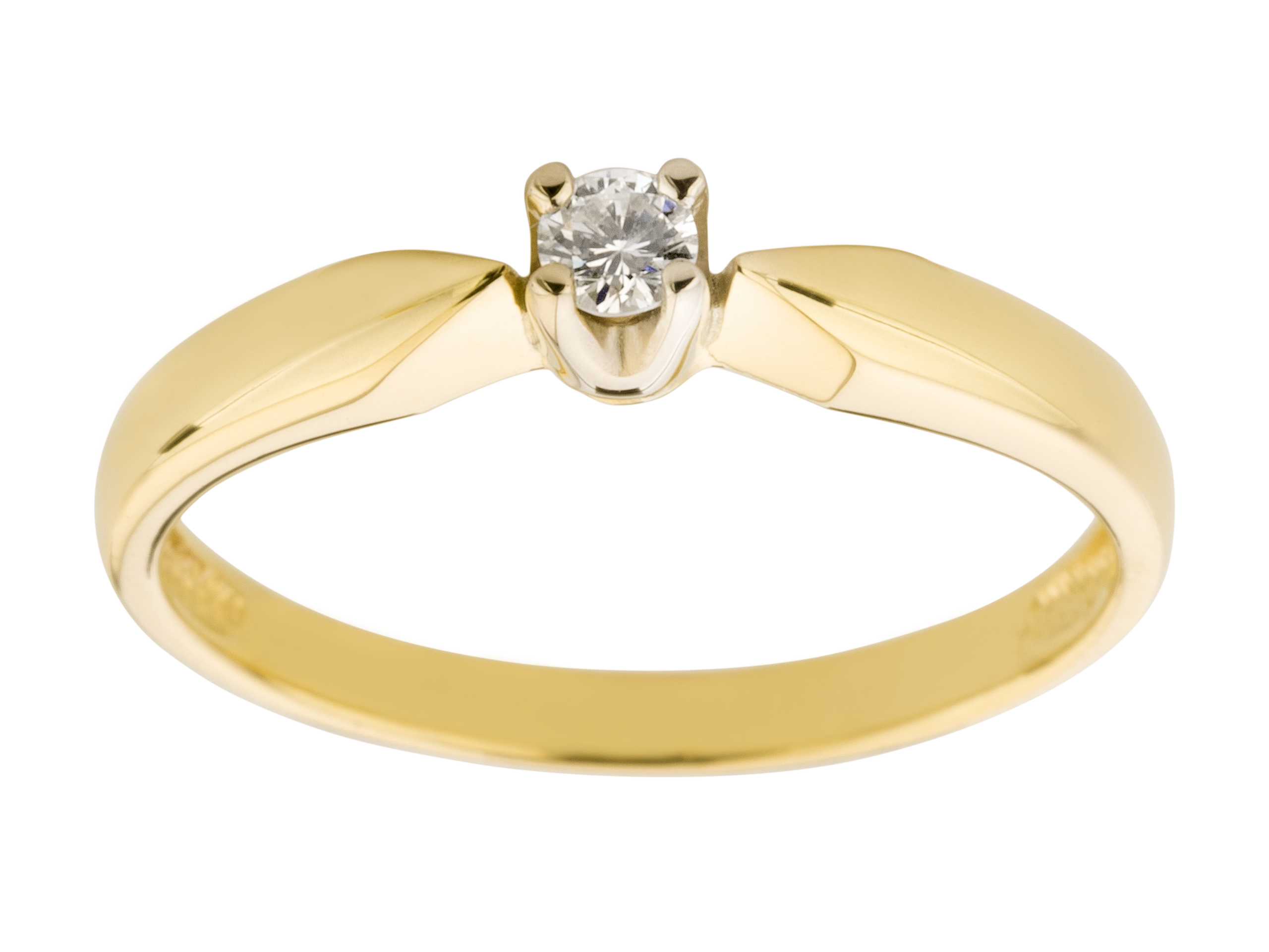 

Złoto Dwukolorowe Pierścionek z Brylantem 0.06ct