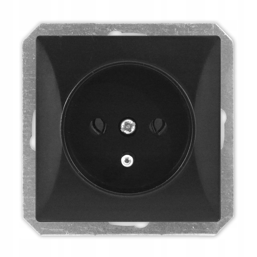 OPAL GNIAZDO POJEDYNCZE Z UZIEM. MODUŁ CZARNY MAT