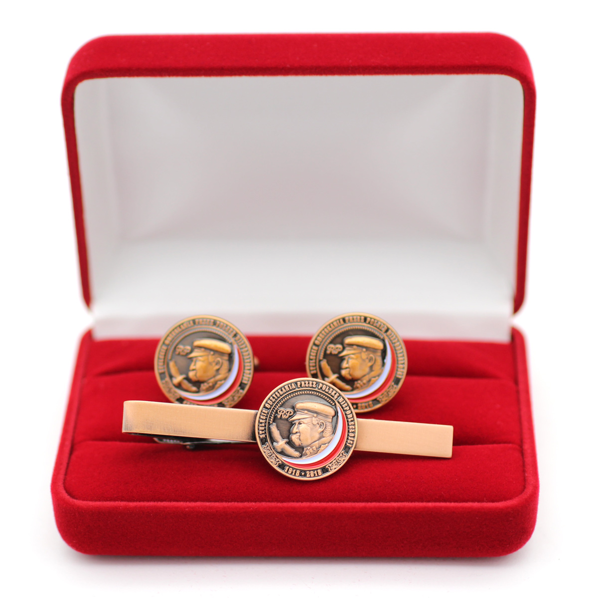 100 LAT NIEPODLEGŁOŚCI spinki mankiet i krawat Wykończenie matowe