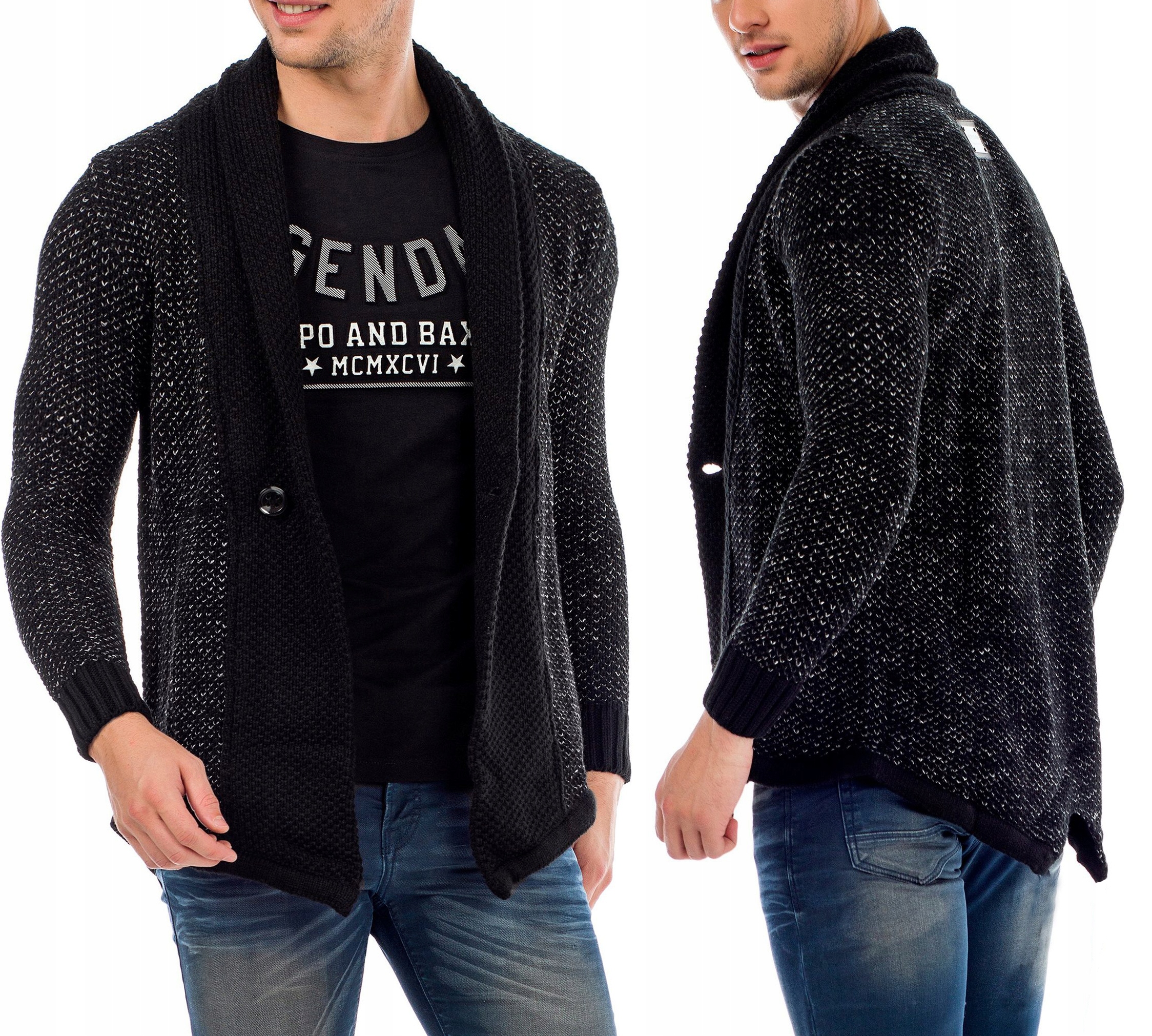 Pánský svetr Cipo Baxx Tlustý Zimní Prodloužený Novinka