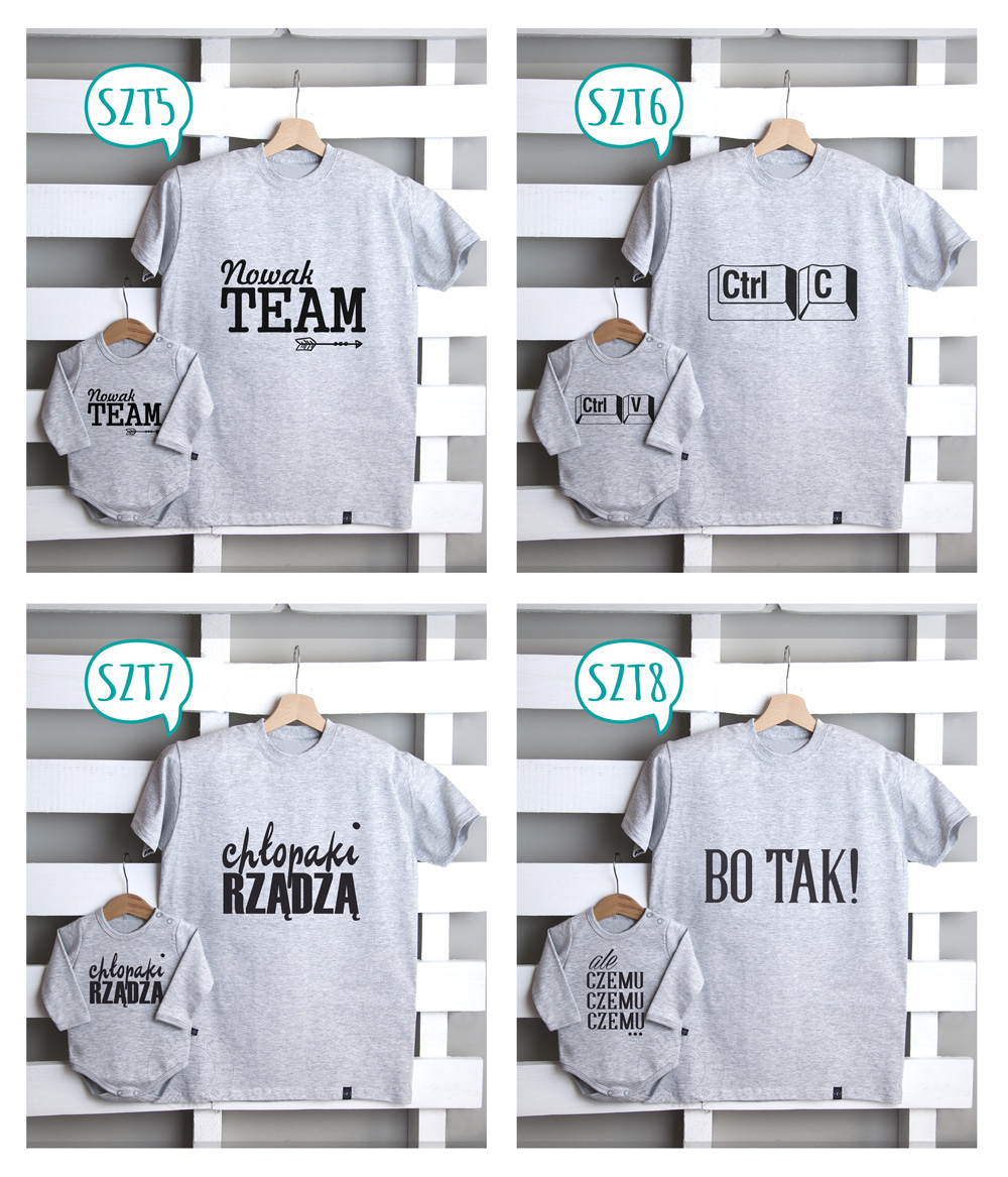 KOMPLET koszulka męska taty XL i body dla dziecka Rozmiar XL