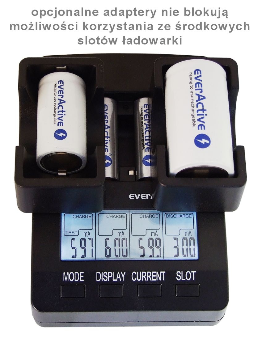 Ładowarka everActive NC-3000 AA/AAA, R14, R20 z funkcją rozładowania Stan opakowania oryginalne