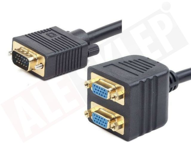 WIDEO ADAPTER PRZEJŚCIÓWKA SPLITER VGA M 2xVGA F15 Zastosowanie Video