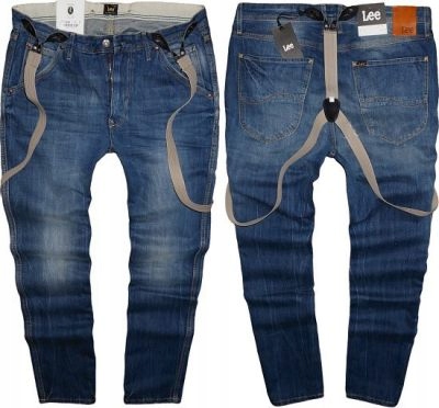 

Lee Logger jeansy zwężane Szelki W30 L32