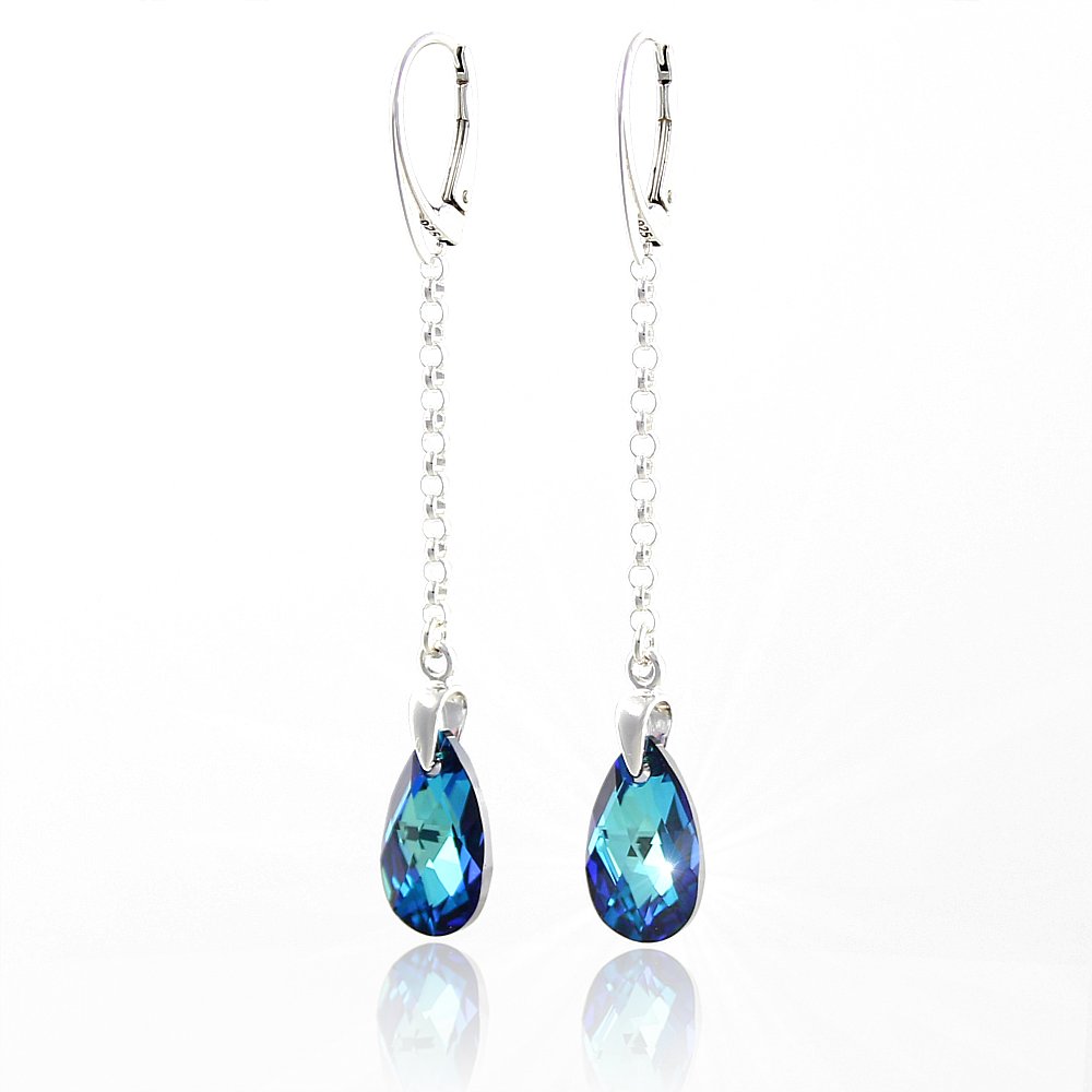 Srebrne Kolczyki z Swarovski Element's Opakowanie