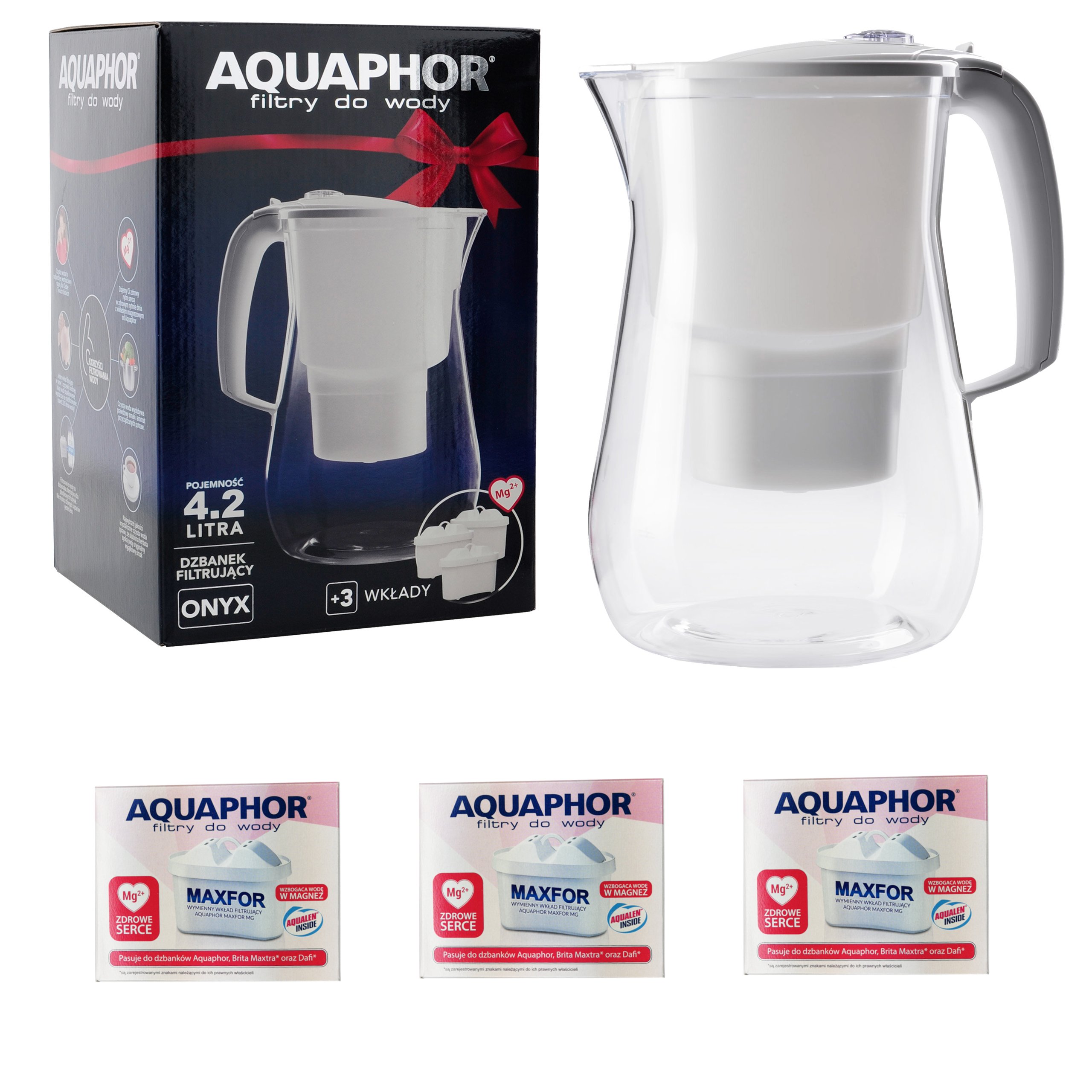 

Aquaphor Onyx Dzbanek Filtrujący + 3 Wkłady Magnez