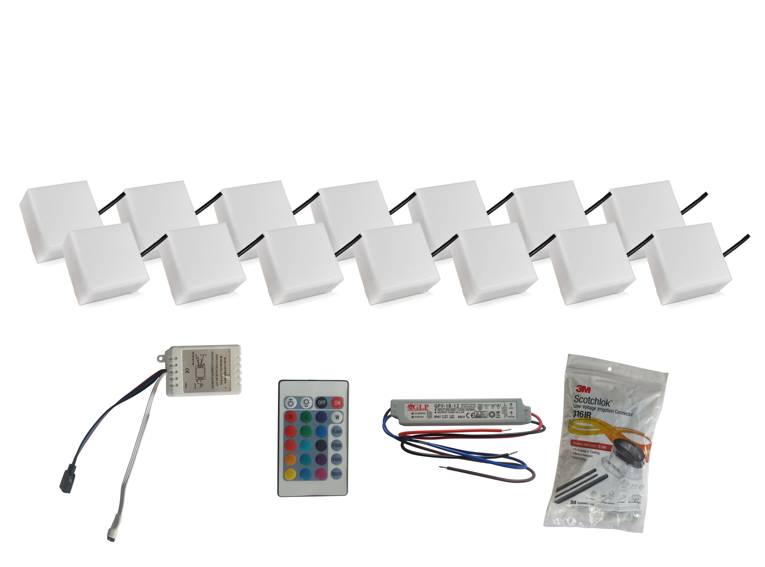 14 x Svietiaca Led dlažobná kocka 10X10 Holland Rgb