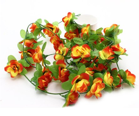 KWIATY SZTUCZNE BIAŁE RÓŻE 2 METRY DO DEKORACJI 19