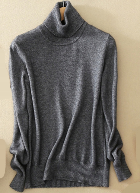 

Sweter Golf Kaszmir Kaszmirowy Szary Grafitowy L .
