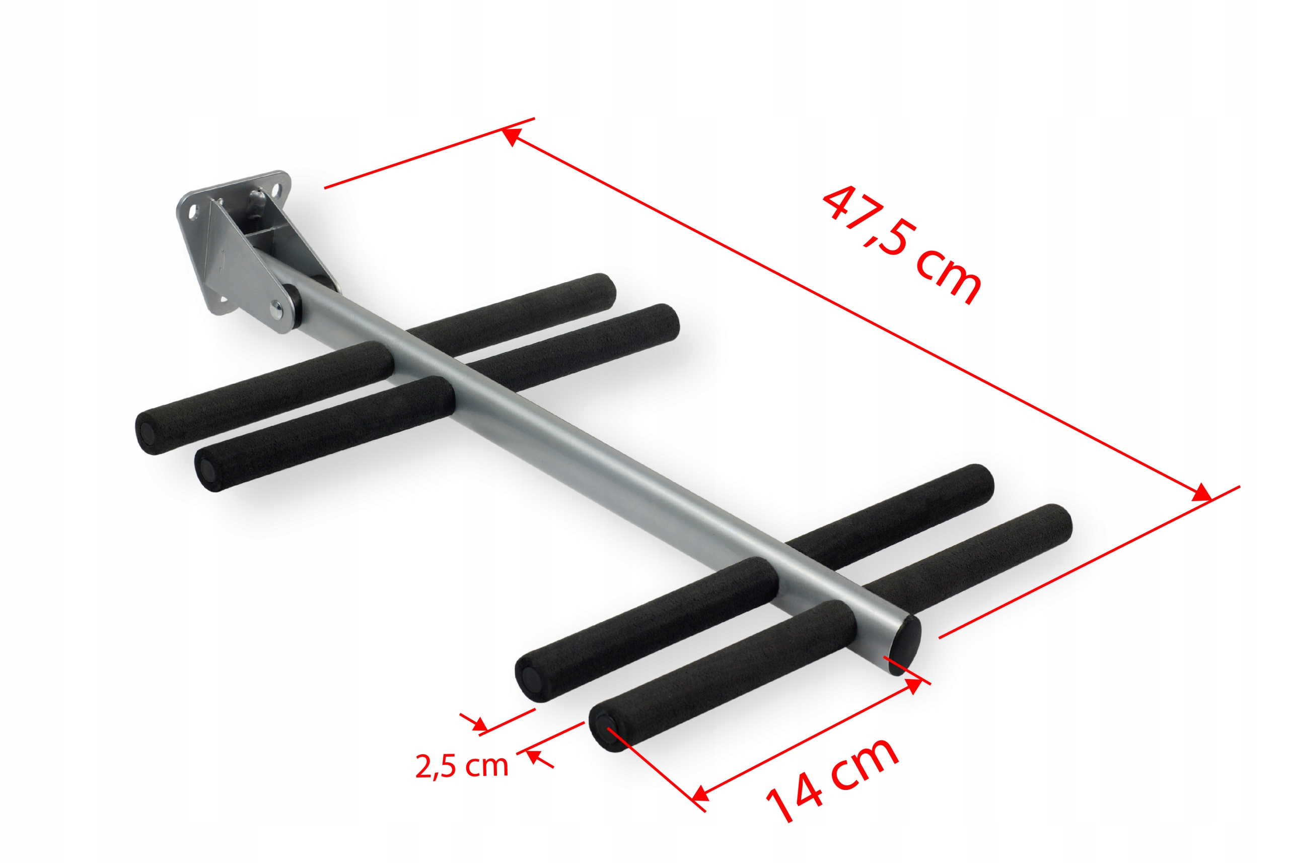 WIESZAK NA NARTY 4 PARY SKŁADANY UCHWYT WS03(4) Długość 48 cm