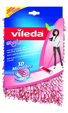 

Vileda Mop płaski do podłóg Chenille 3D z drążkiem