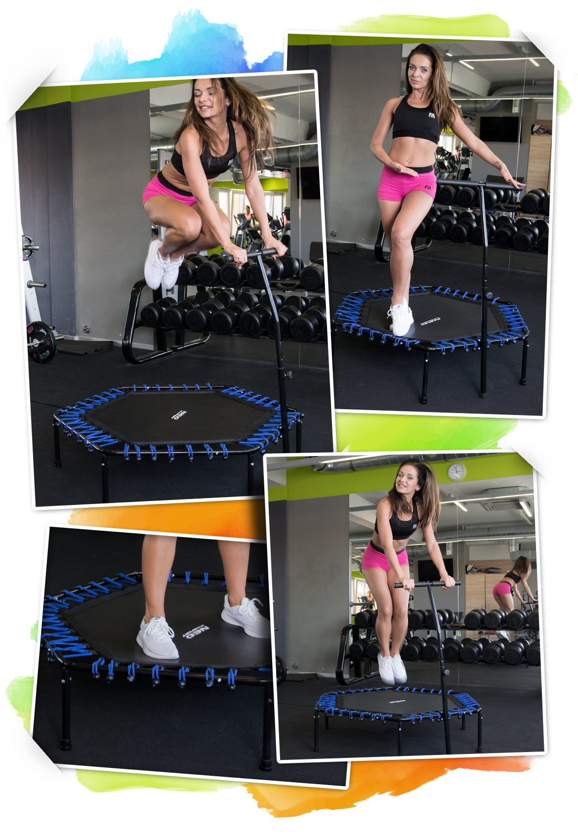 FITNESS TRAMPOLIN MIT NEOSPORT-GRIFF 100 kg Anzahl der Griffeinstellschritte 3