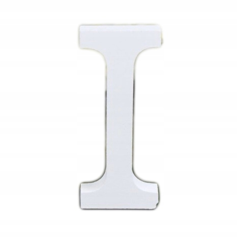 

Litera Literka Drewniana I Biała, Napis 3D, 16cm