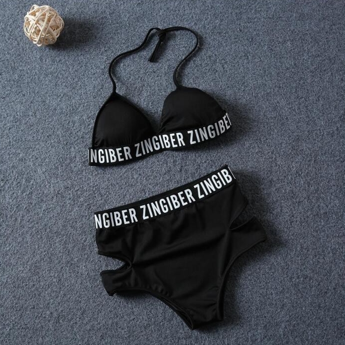 STRÓJ KĄPIELOWY BIKINI WYSOKI STAN STRAPS NAPISY M Kod producenta STRAPS NAPISY