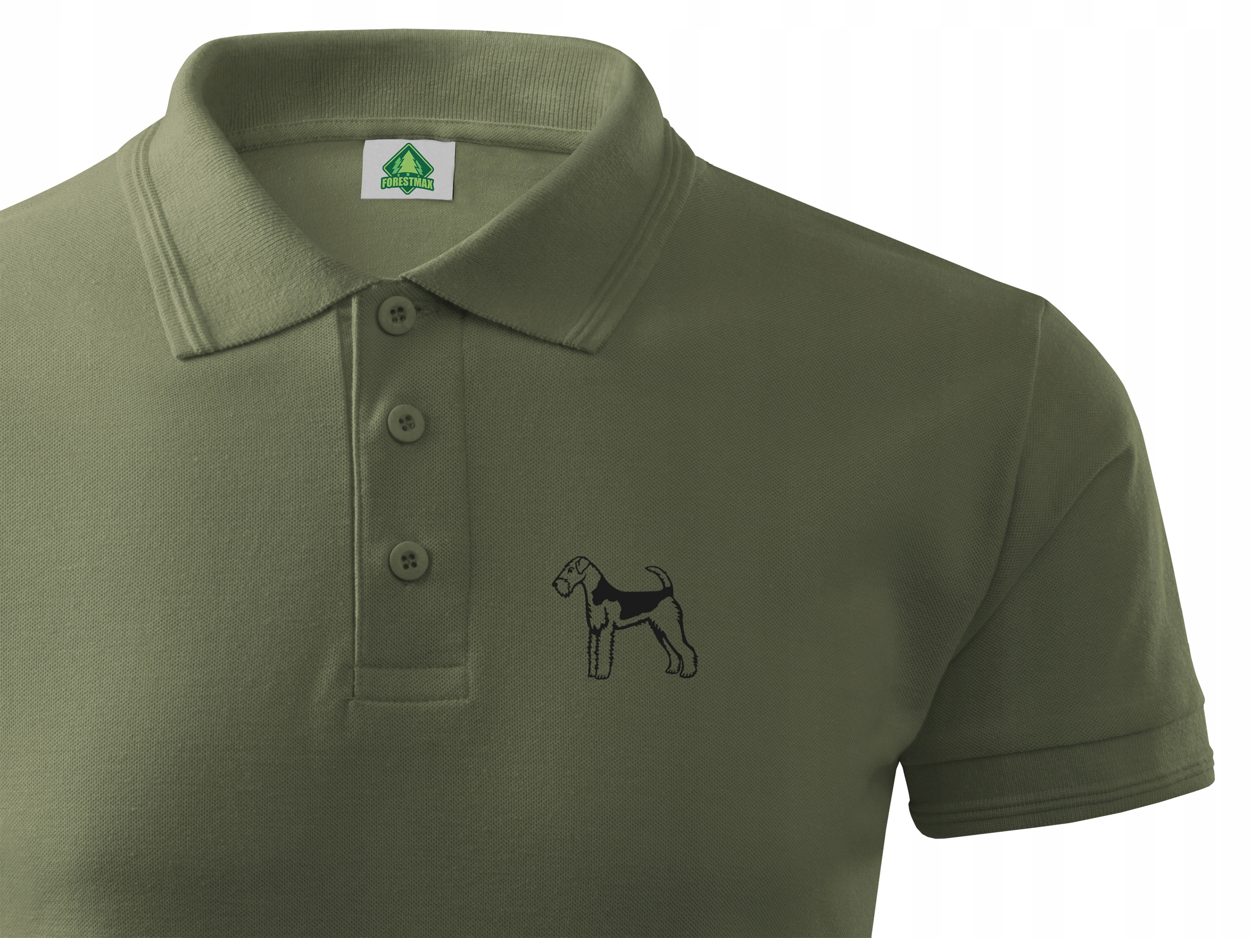 

Koszulka Polo Khaki Nadruk Psa Airedale Terier - M