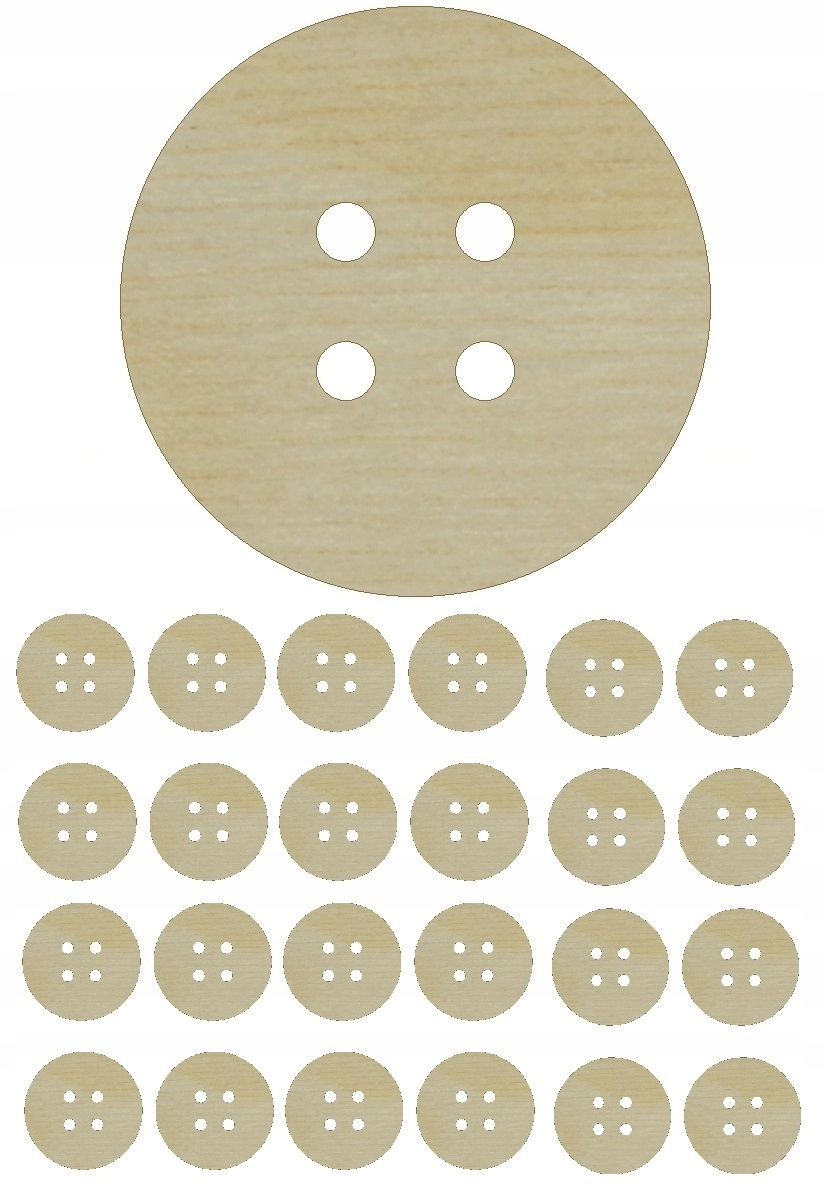 Guziki Drewniane Guzik decoupage 15mm 25szt
