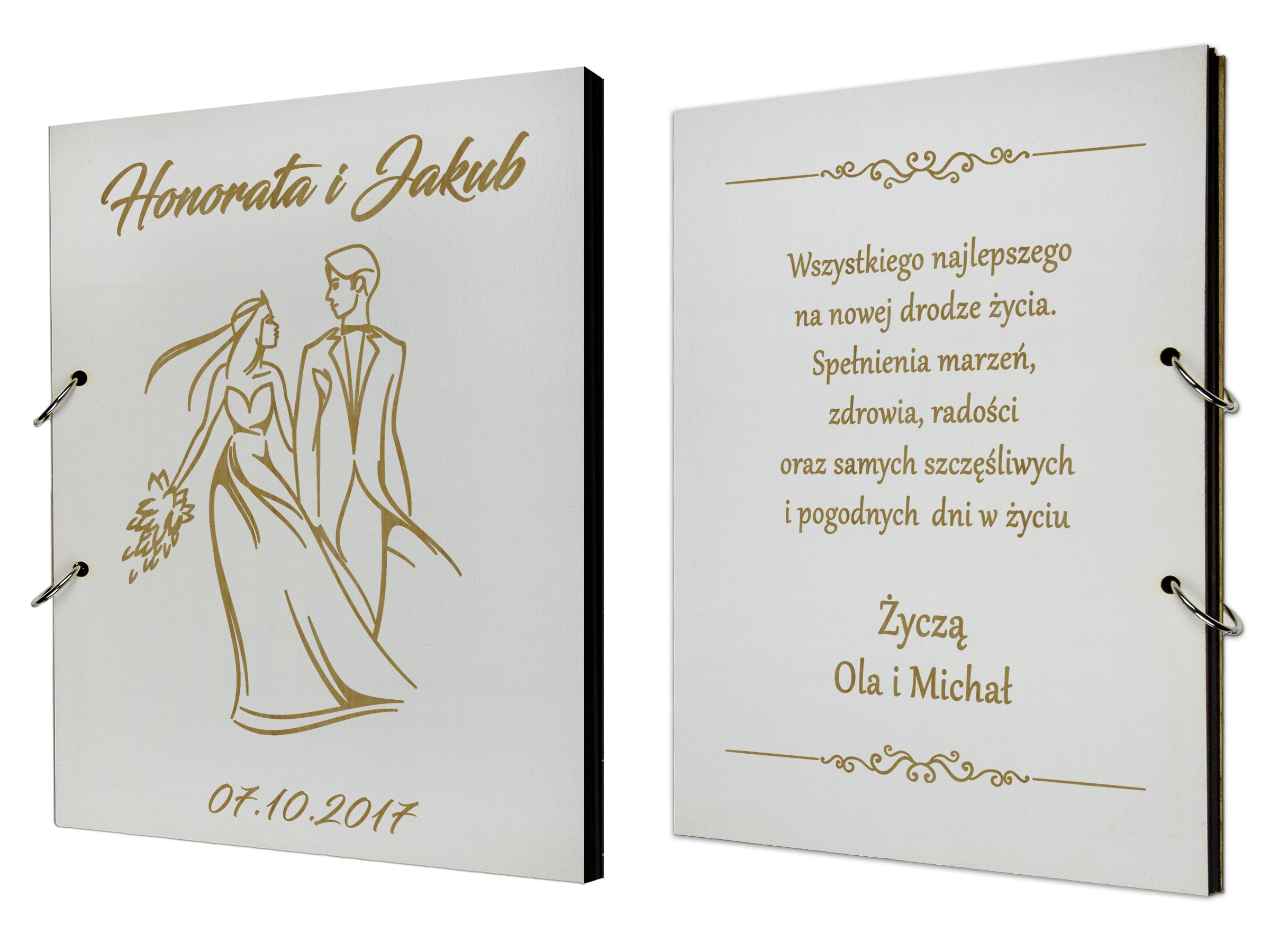 

Drewniany Album Ślubny Grawer Z Dedykacją Wzory