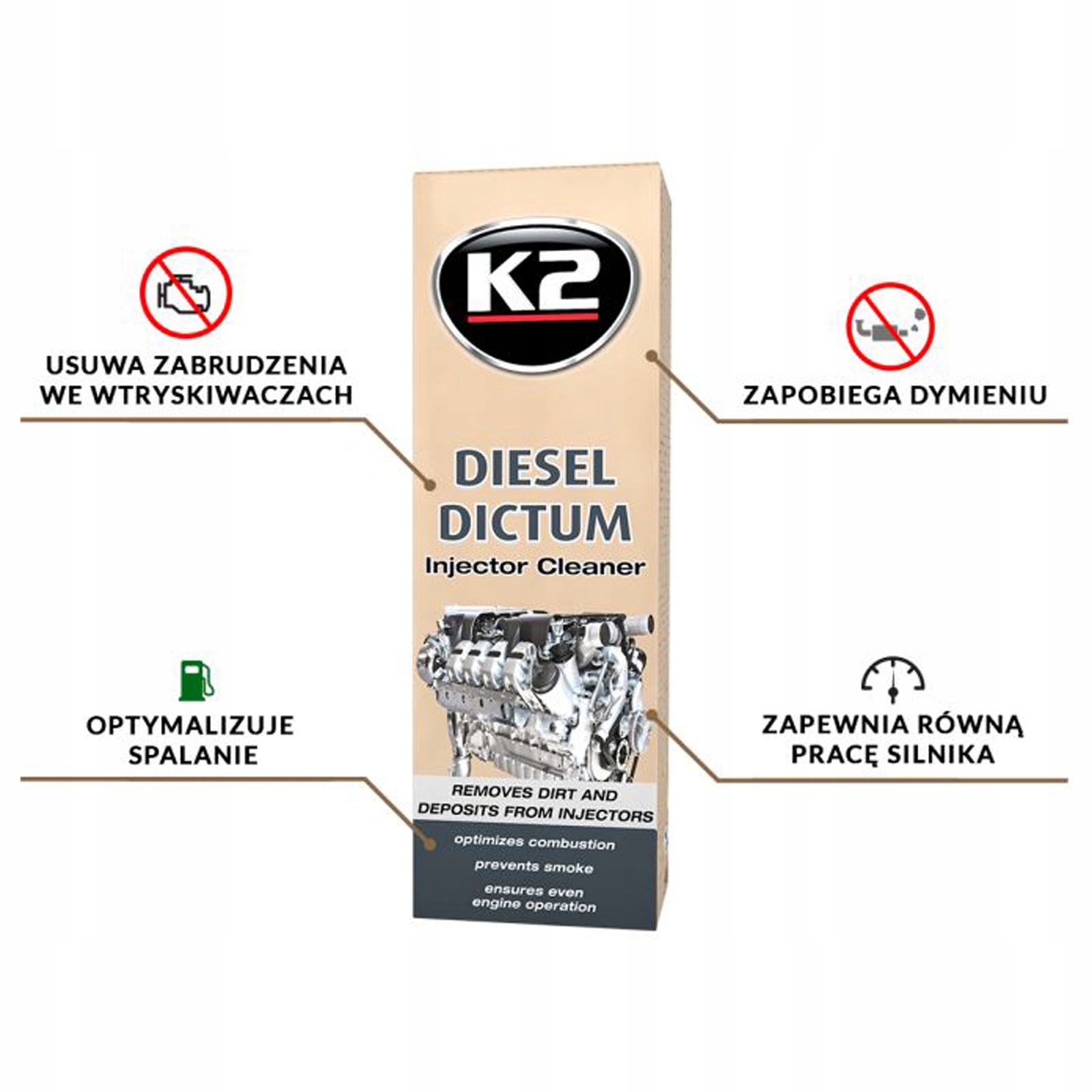K2 DIESEL DICTUM 500ml - Dodatek Czyści Wtryski Producent K2