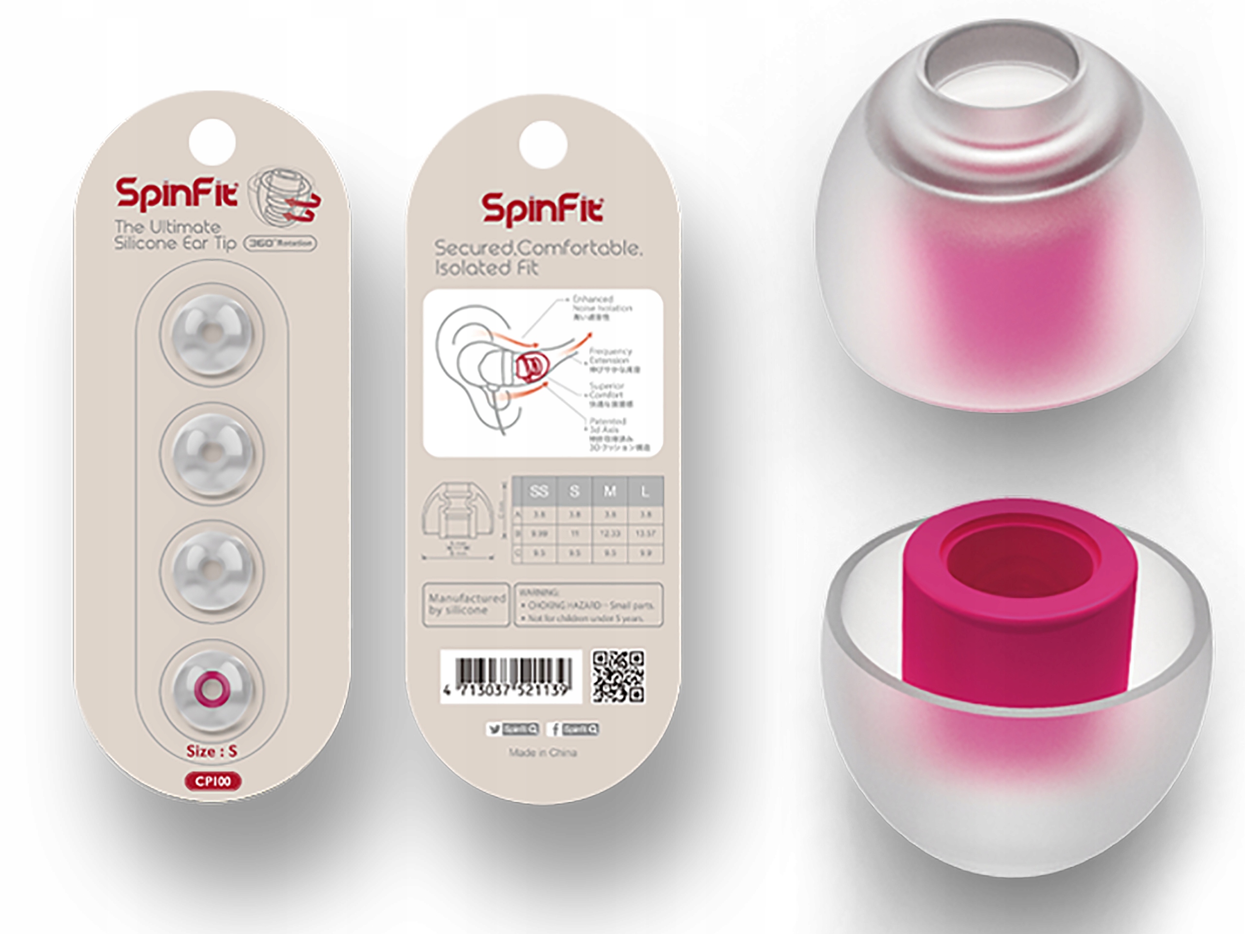 

SpinFit CP100-S Profesjonalne Nakładki - 2 Pary !