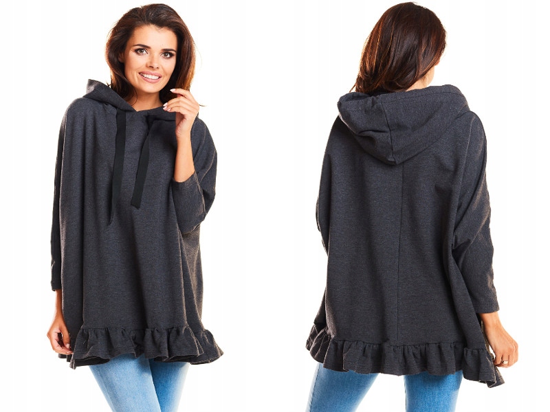 

luźna Bluza damska z Falbaną na dole 36/38 S/m