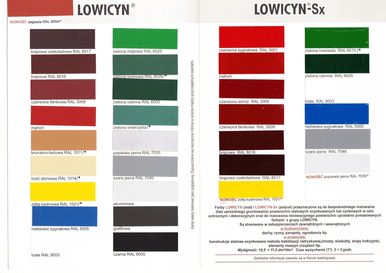Lowicyn farba do ocynku CEGLASTY RAL8004 MAT 5L Kolor czerwony
