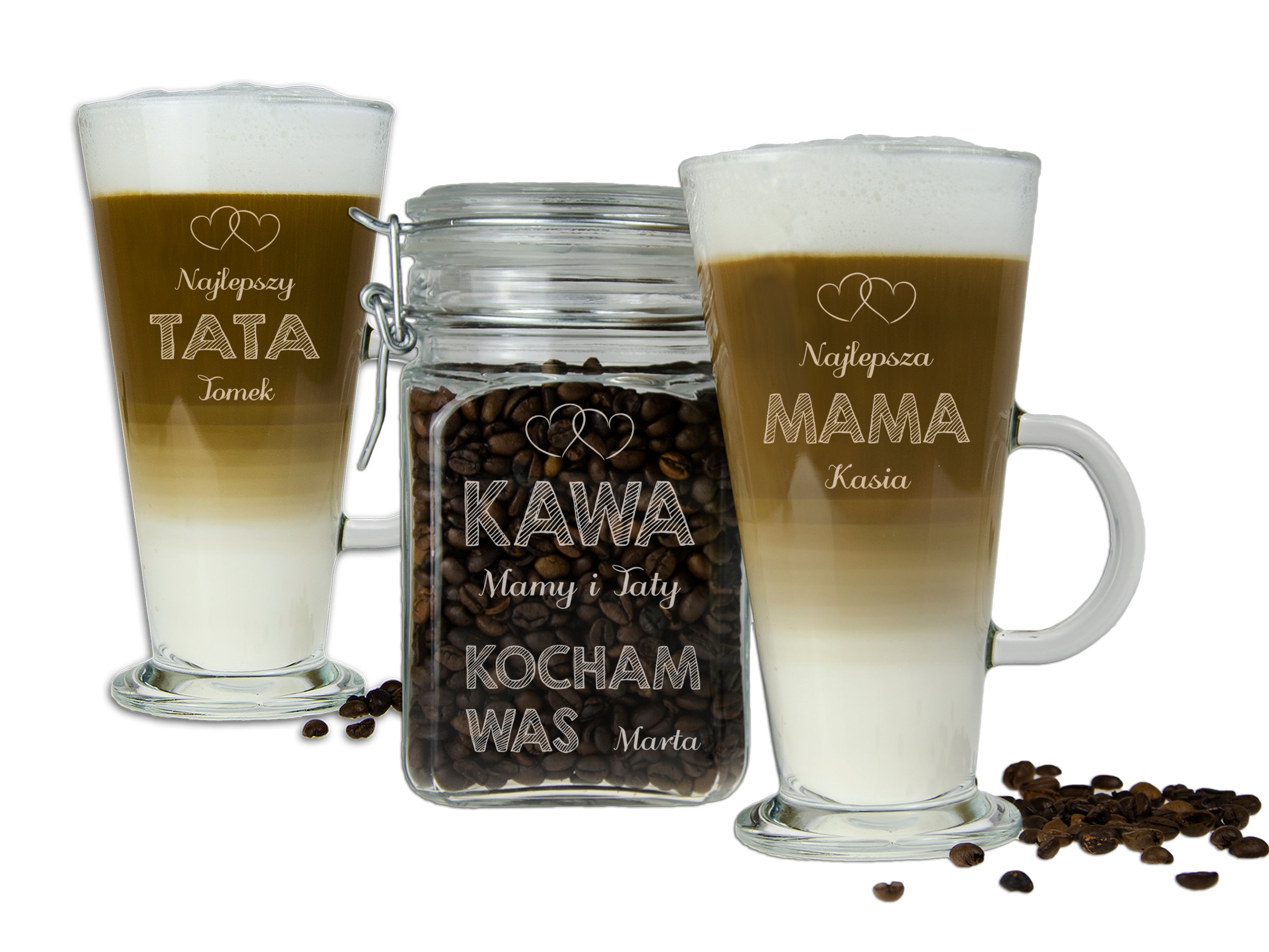 

Zestaw Słoik 2x Szklanka Latte Dla Mamy I Taty
