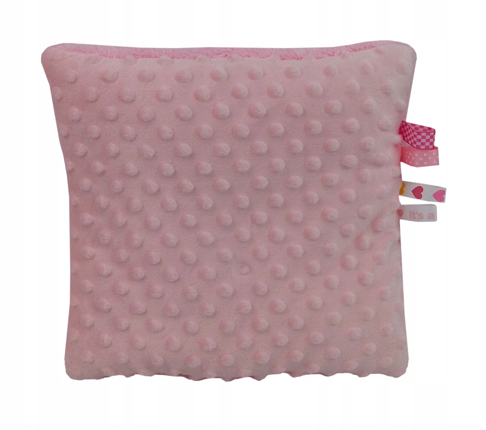 

Olka Poduszka do wózka Dwustronna Minky 30x30 róż