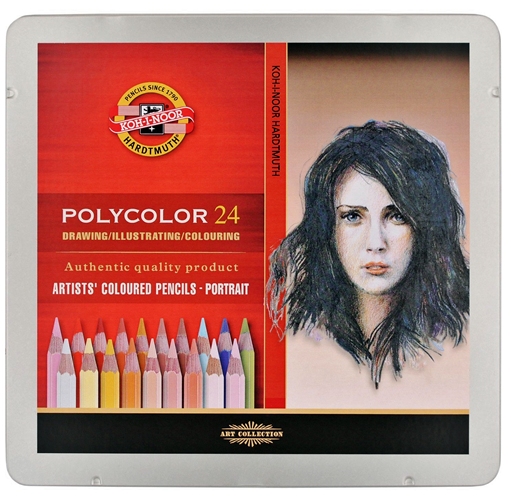 КРЕДИТЫ POLYCOLOR 24 ЦВЕТА KOH-I-NOOR 3824 ПОРТРЕТ