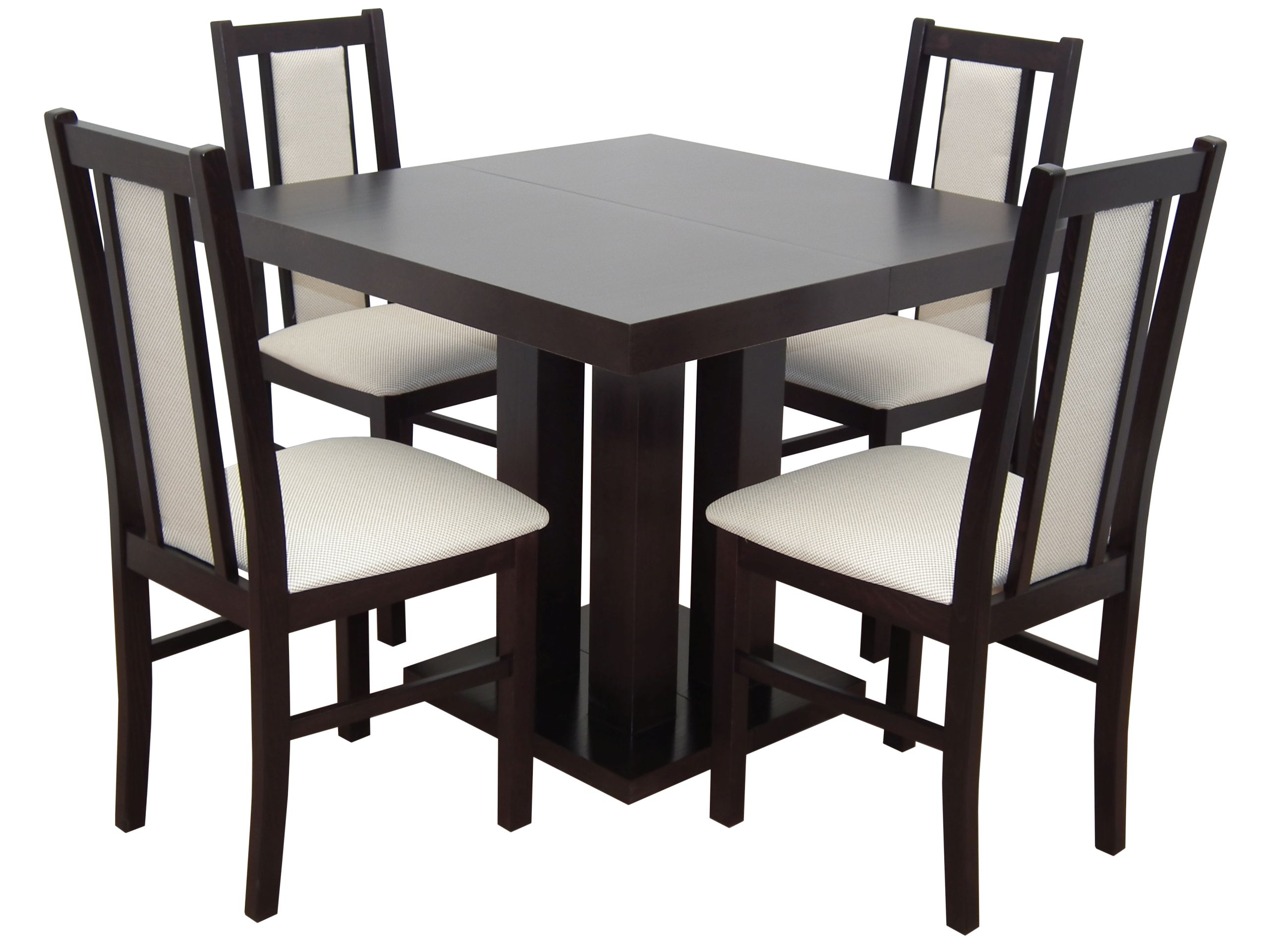 Štvorcový stôl 80x80/200 + 4 stoličky