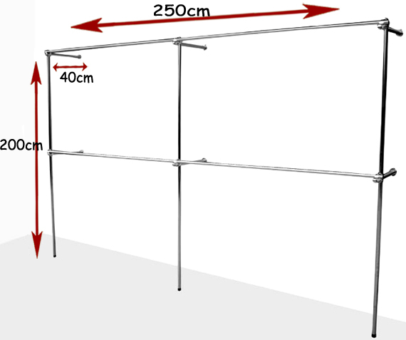 REGAŁ PRZYŚCIENNY 2,5x2m WIESZAKI DO SKLEPU c1 Kod producenta 185
